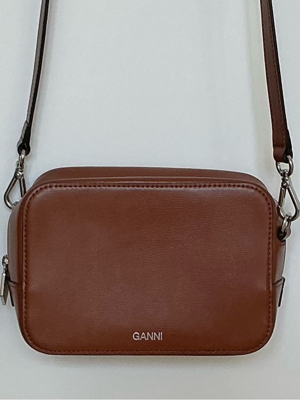 Quiet Luxury Camera Crossbody Bag By Ganni - Pristine Condition!